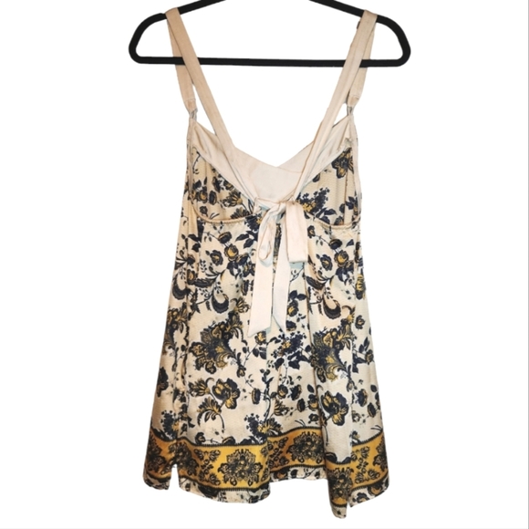 Intimately Free People Floral Beige Tea Combo V Neck Tank Blouse Camisole Size M - Picture 4 of 10